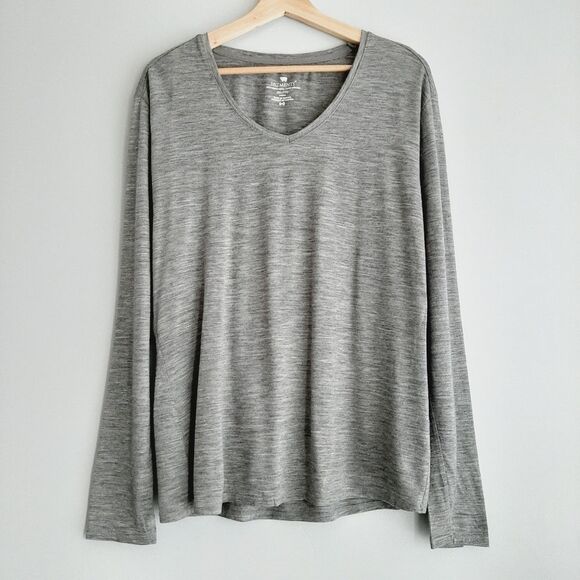 SEG'MENTS | 100% Merino Wool Long Sleeve Base Layer Top V-Neck Gray Sz XL - Picture 10 of 10